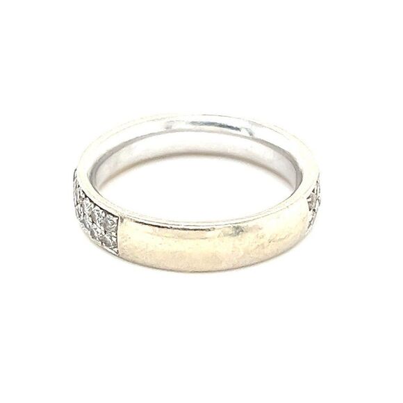 14k WG 2-Row Diamonds Band Ring - Picture 7 of 11